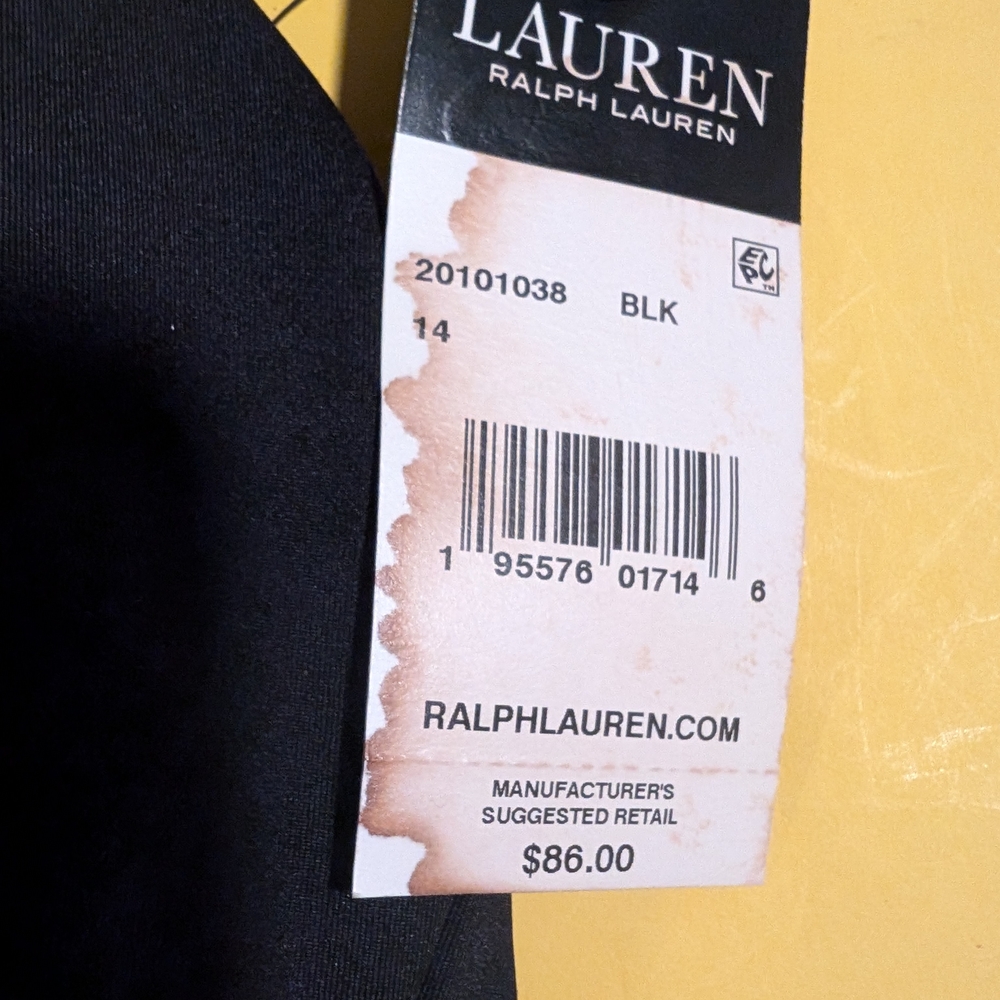 Ralph Lauren Black Swimwear Top Size 14 - Picture 2 of 5